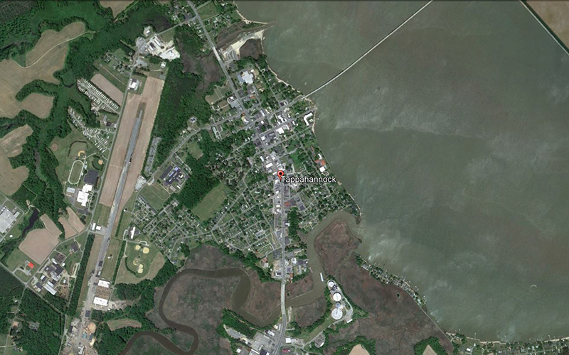 Tappahannock, Virginia, population around 2,500.