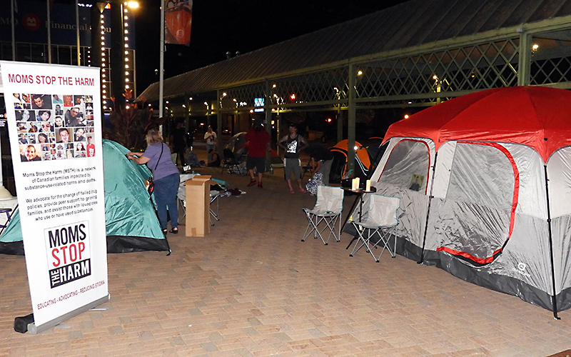 In all, about twenty tents were erected by groups and individuals.